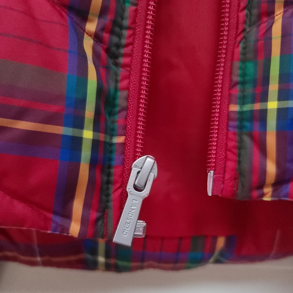 LANDSEND Puffer Vest BNWT XS plaid - Picture 4 of 15